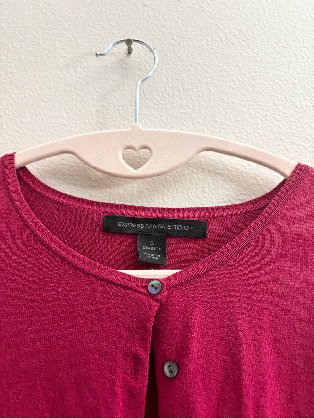 5/$25 🩷 Silk Express Women's Dark Berry Button-Front Cardigan - Picture 3 of 6